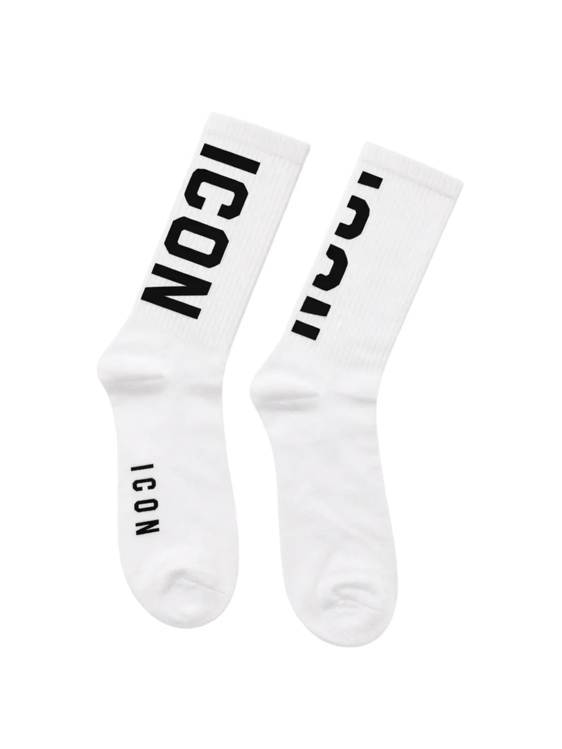 Icon calzini uomo con logo jacquard bianco