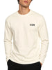 Icon T-shirt manica lunga uomo con ricamo logo panna