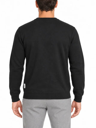 Icon maglia girocollo uomo con logo misto viscosa nero IUPREM003 NERO ICON