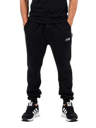 Icon pantaloni joggers uomo con polsini nero