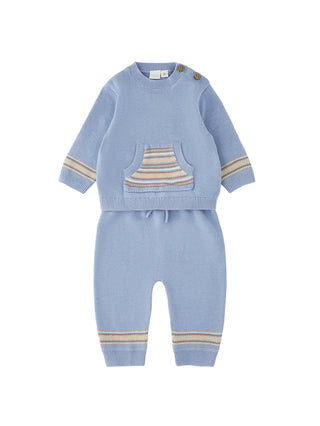 iDo completo neonato maglia e pantaloni celeste 4H007 3964 iDO 