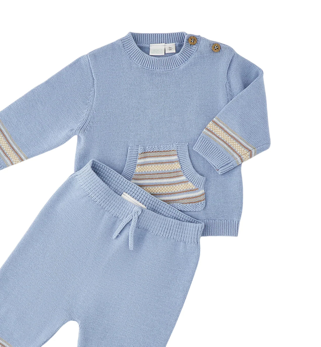 iDo completo neonato maglia e pantaloni celeste