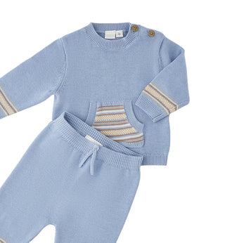 iDo completo neonato maglia e pantaloni celeste 4H007 3964 iDO