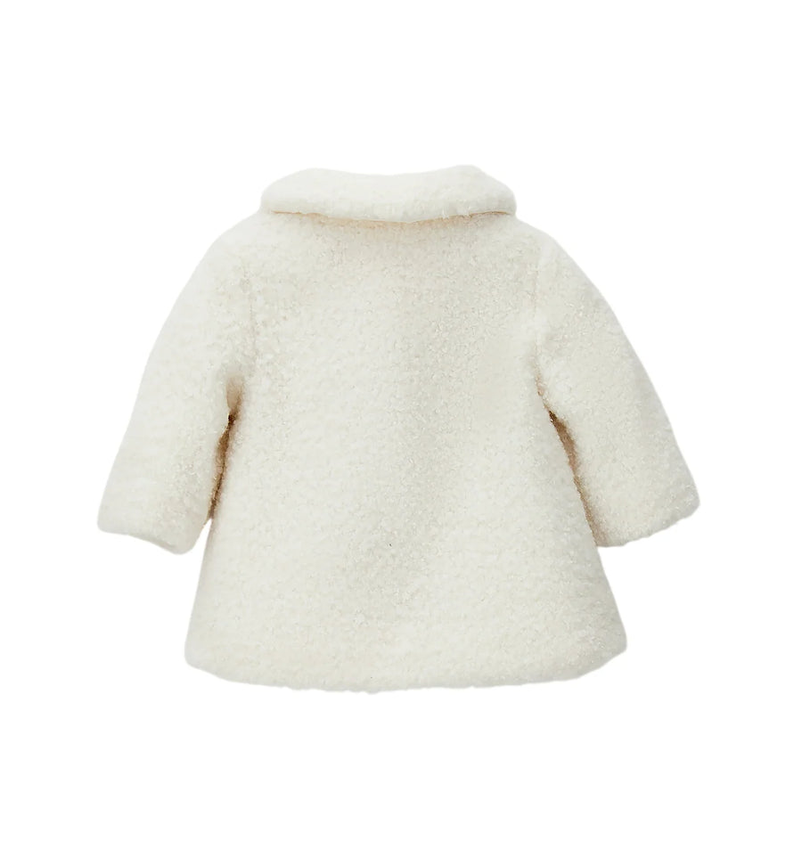 iDo cappotto neonata in tessuto bouclè panna