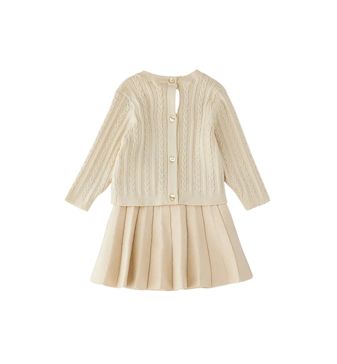 iDo completo in maglia neonata con gonna beige