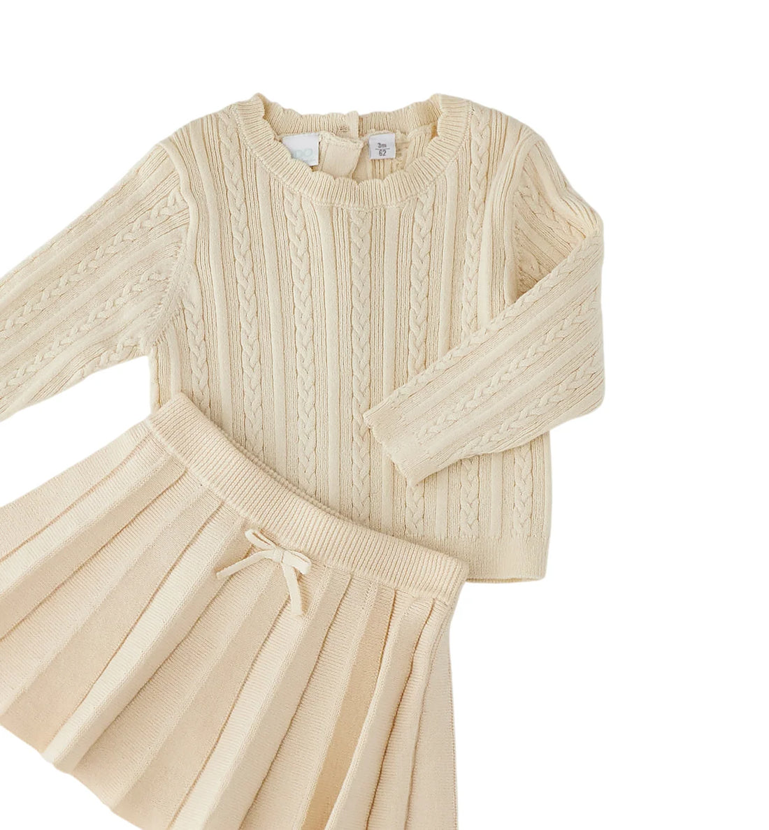 iDo completo in maglia neonata con gonna beige