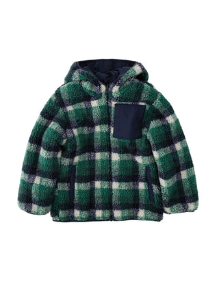 iDo giubbino reversibile bambino in tessuto bouclè e nylon blu verde 4H222 4734 iDO 