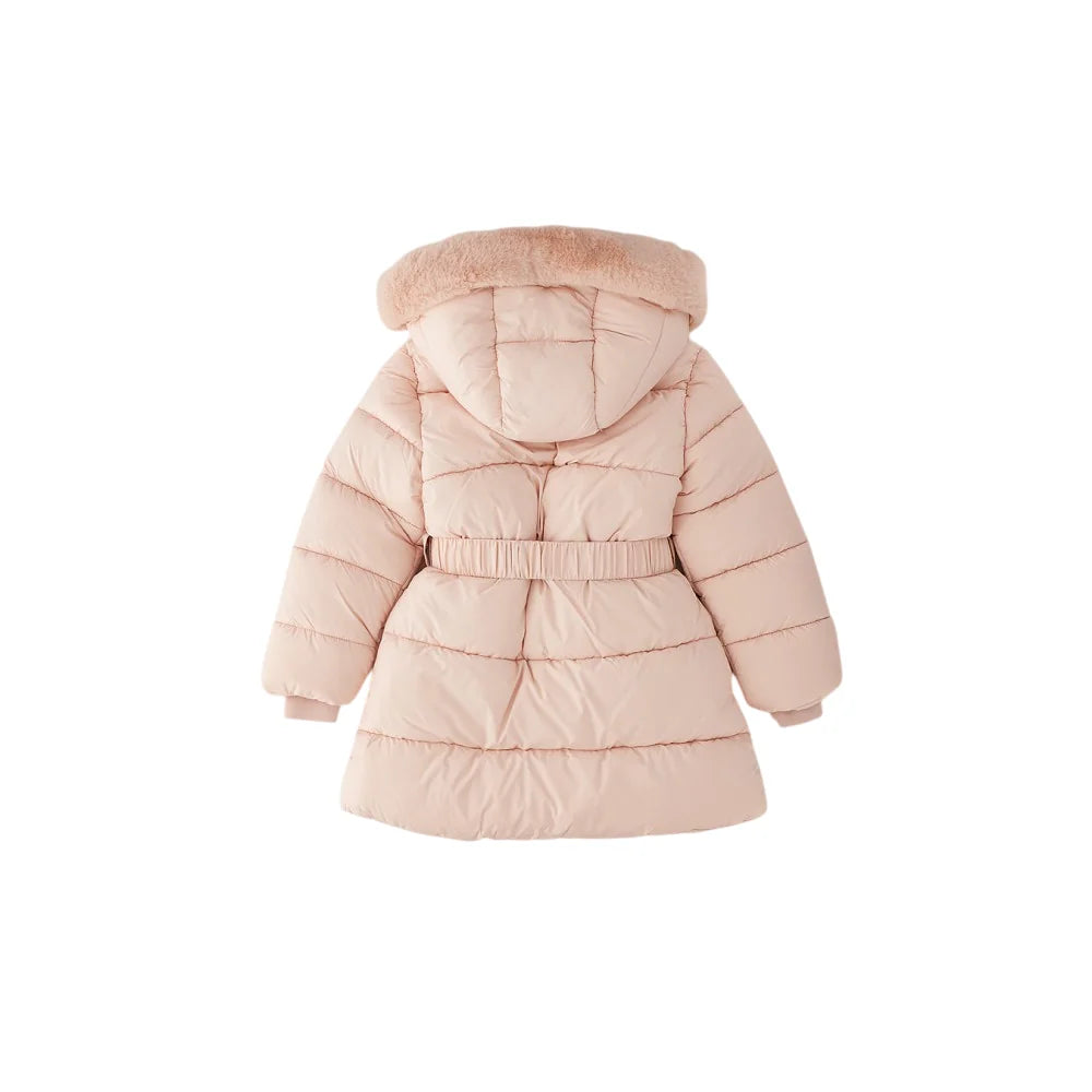 iDo piumino lungo bambina con cappuccio rosa