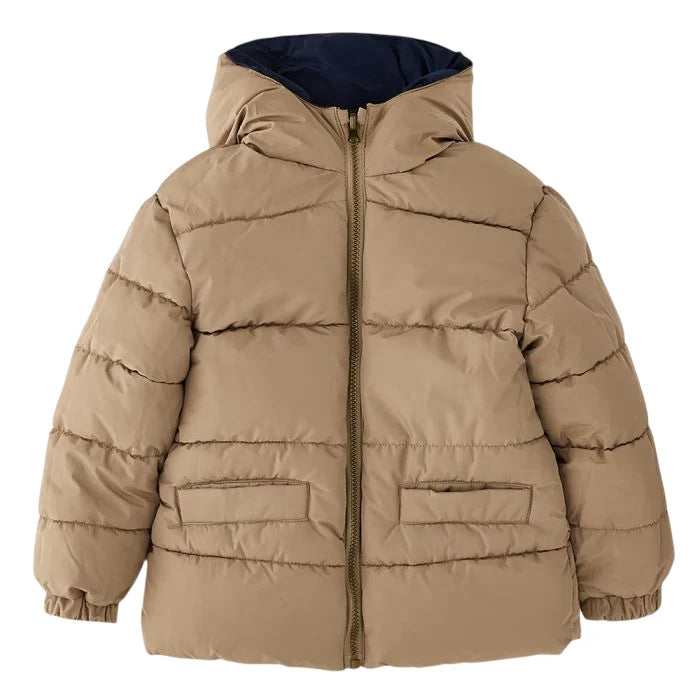 iDo giubbino imbottito bambino con cappuccio blu beige