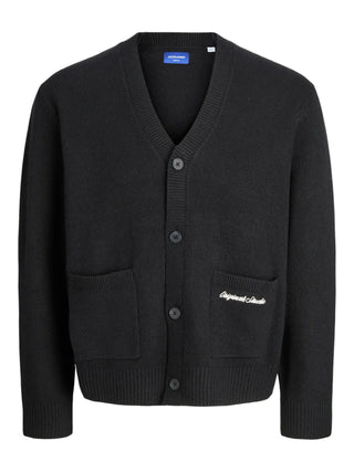 Jack&Jones cardigan uomo con tasche nero 12282732 BLACK JACK&JONES