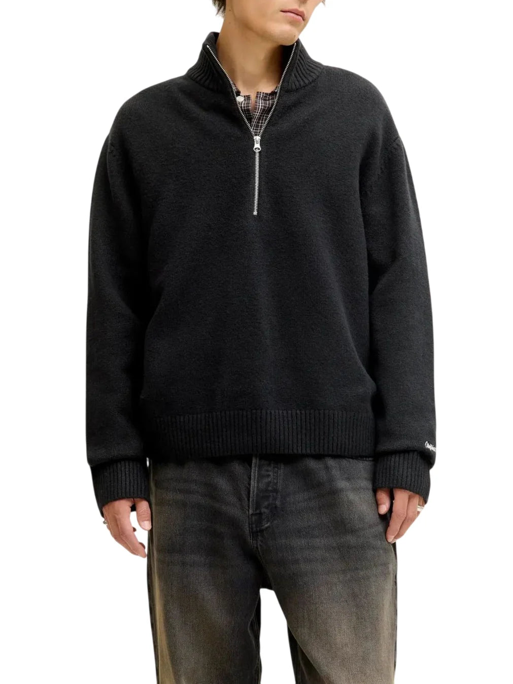 Jack&Jones maglia mezza zip uomo nero