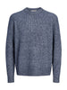 Jack&Jones maglia girocollo uomo misto lana blu melange