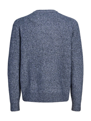 Jack&Jones maglia girocollo uomo misto lana blu melange 12300465 CROW BLUE MELANGE JACK&JONES