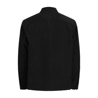 Jack&Jones camicia uomo in ciniglia a costine nero 12301355 BLACK JACK&JONES