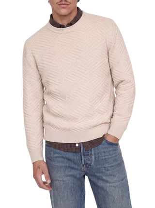 jprblacolJack&Jones maglia girocollo uomo trama a rombi panna 12301702 ANCIENT SCROLL JACK&JONES 