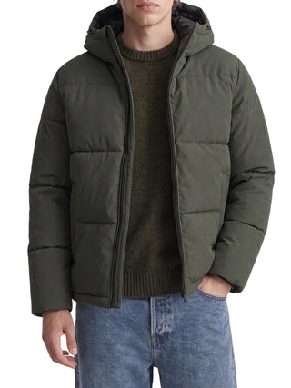 Jack&Jones piumino uomo trapuntato Galaxy con cappuccio verde 12303930 ROSIN JACK&JONES 