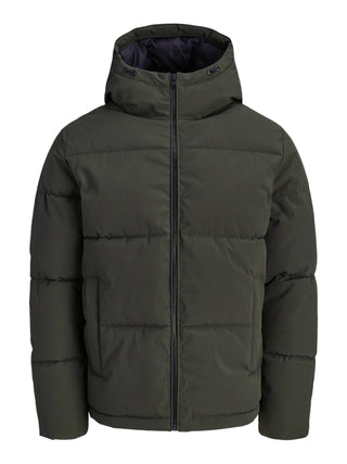Jack&Jones piumino uomo trapuntato Galaxy con cappuccio verde 12303930 ROSIN JACK&JONES 