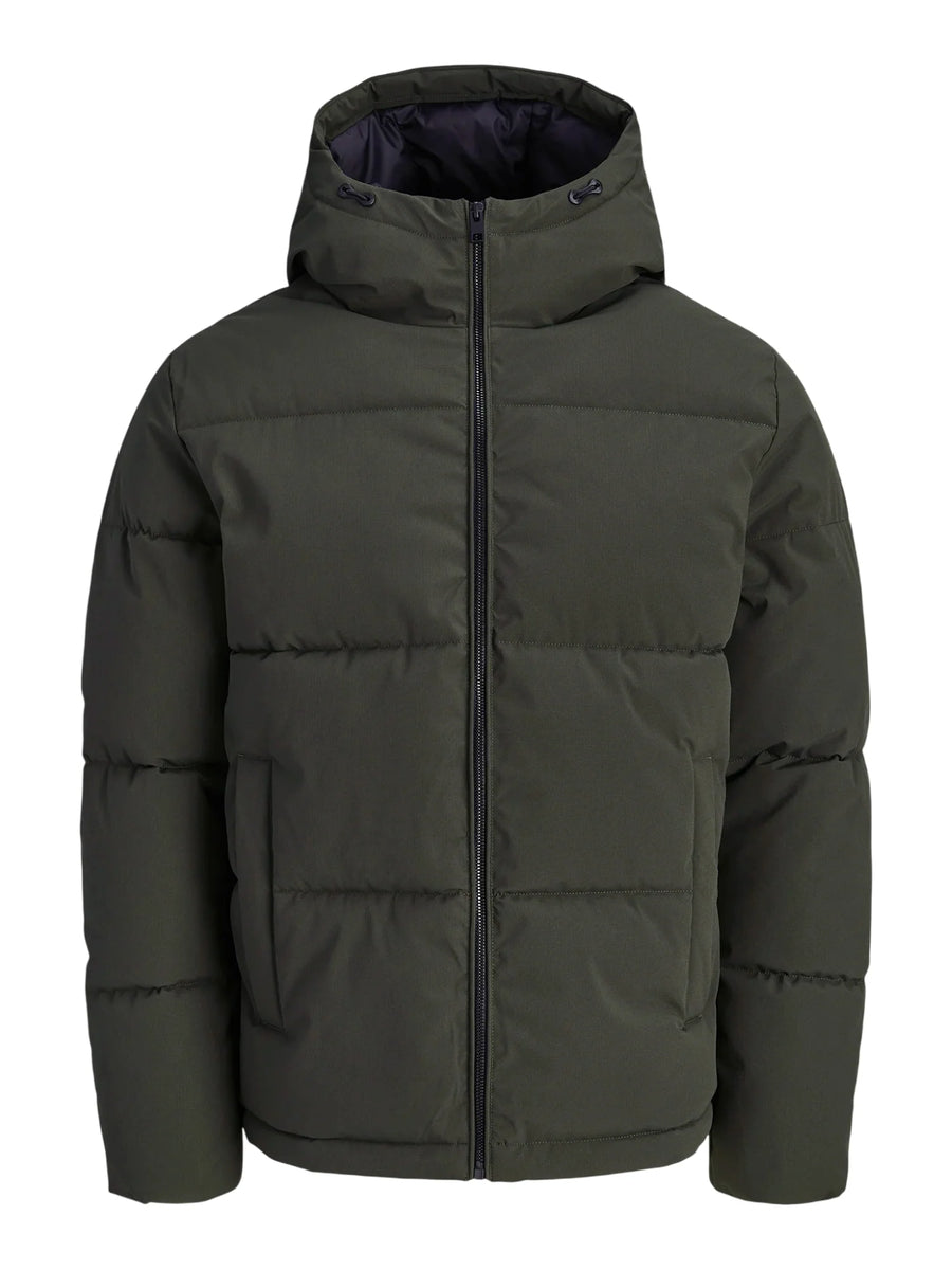 Jack&Jones piumino uomo trapuntato Galaxy con cappuccio verde 12303930 ROSIN JACK&JONES 