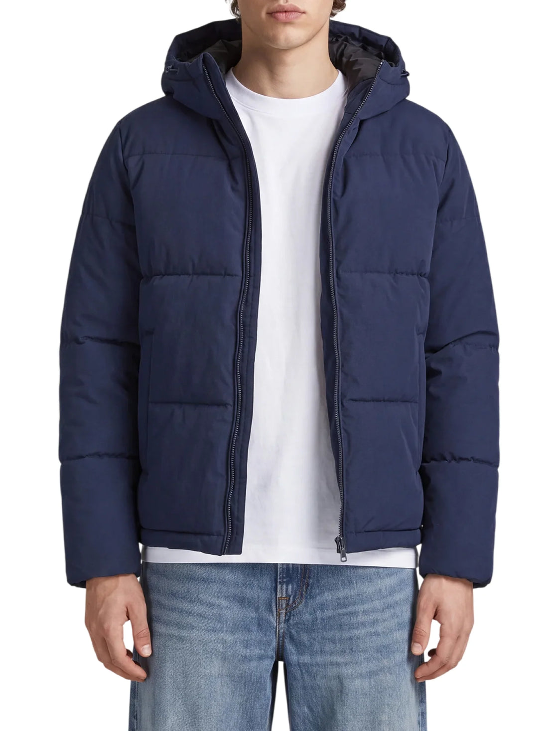 Jack&Jones piumino uomo trapuntato Galaxy con cappuccio blu