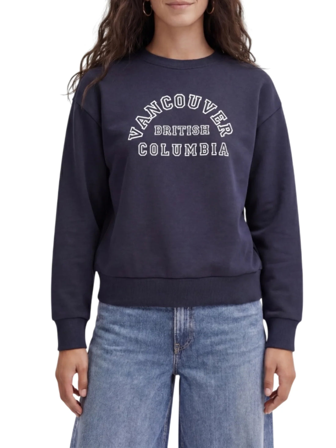 Jjxx felpa donna con stampa interno felpato blu