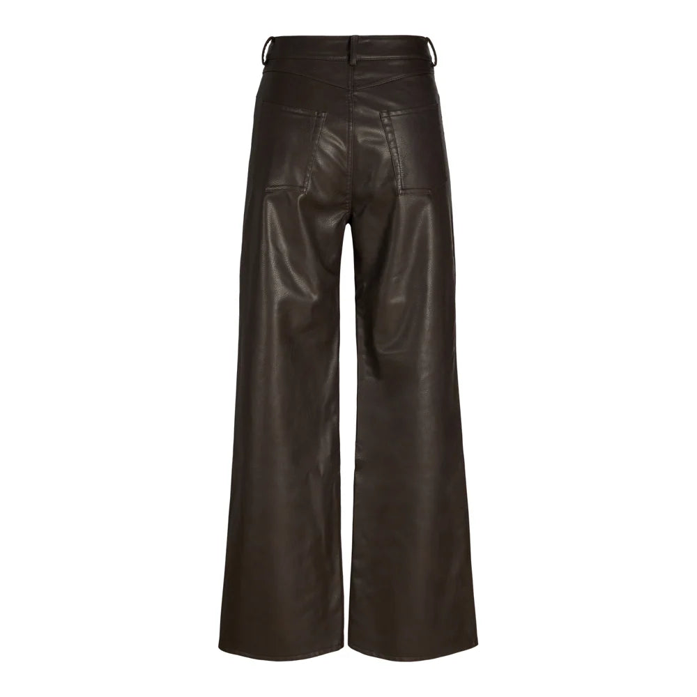 Jjxx pantaloni donna in ecopelle martellata marrone