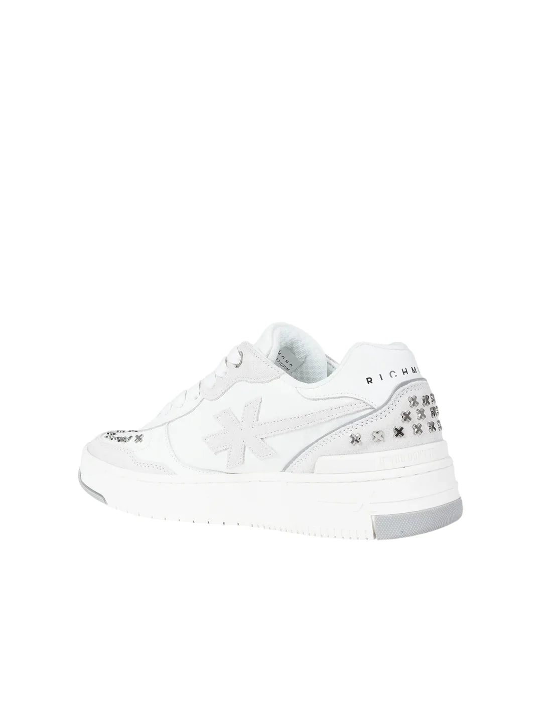 John Richmond sneakers uomo in ecopelle e suede bianco grigio