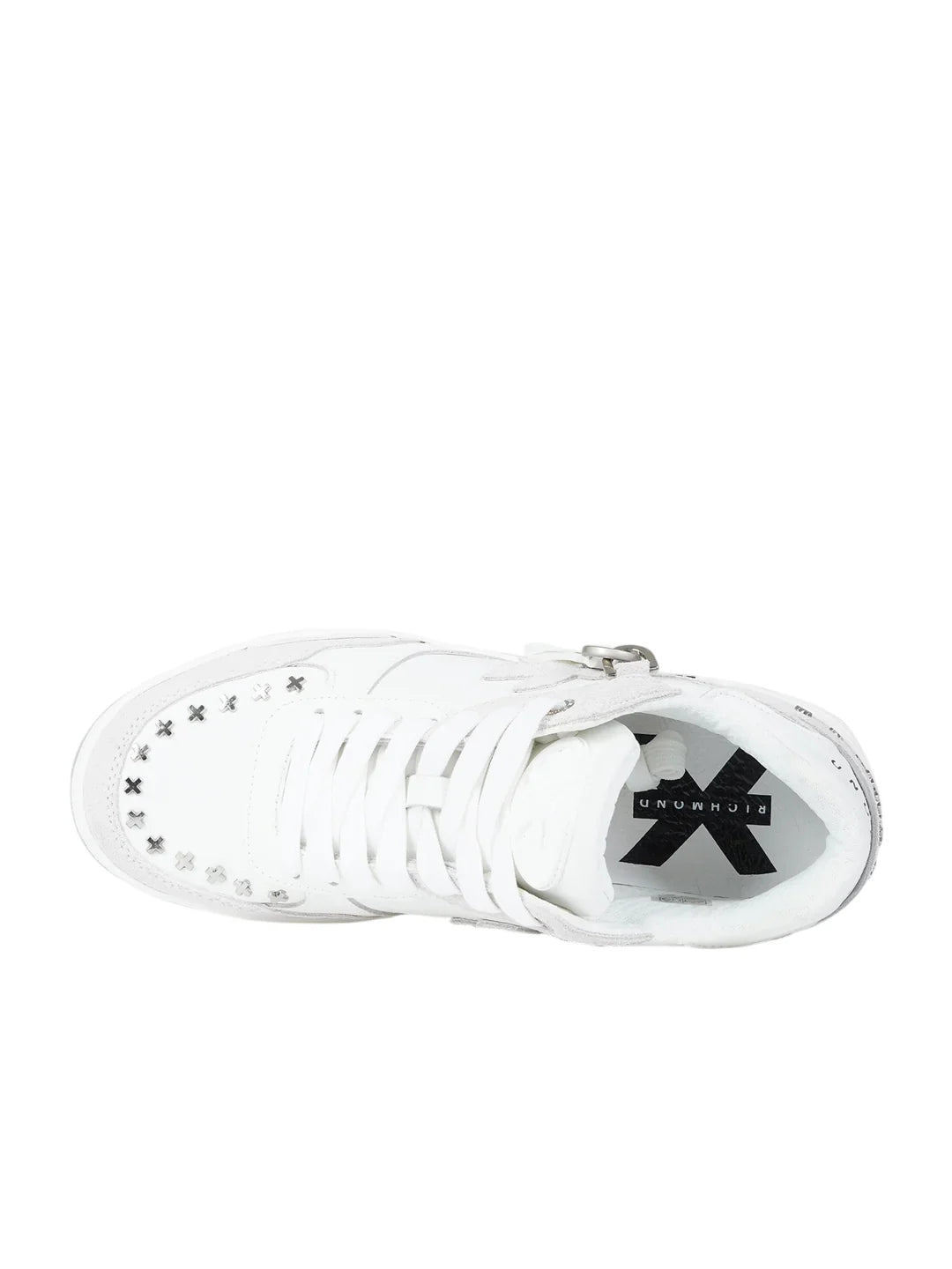 John Richmond sneakers uomo in ecopelle e suede bianco grigio