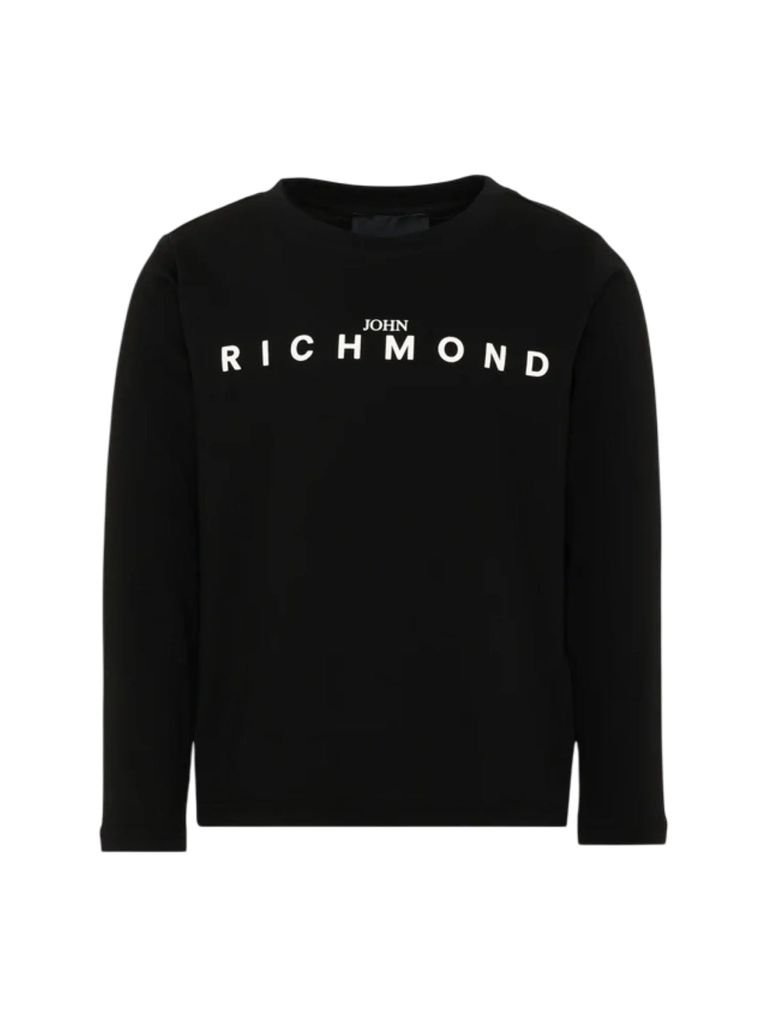 John Richmond T-shirt bambino manica lunga in cotone nero