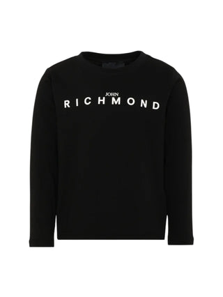 John Richmond T-shirt bambino manica lunga in cotone nero RBA26016TS BLACK John RICHMOND