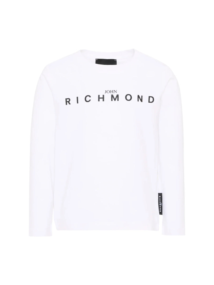 John Richmond T-shirt bambino manica lunga in cotone bianco RBA26016TS WHITE John RICHMOND 