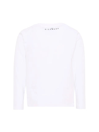 John Richmond T-shirt bambino manica lunga in cotone bianco RBA26016TS WHITE John RICHMOND