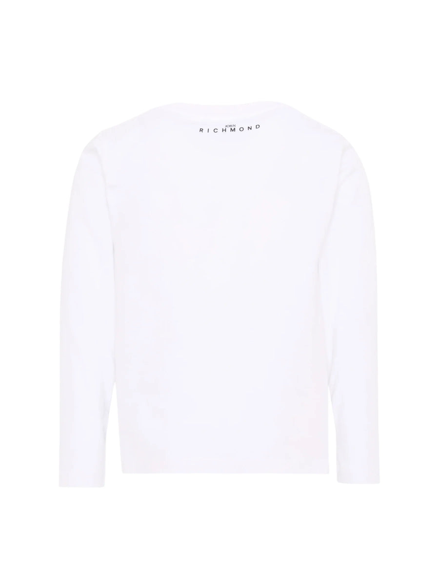 John Richmond T-shirt bambino manica lunga in cotone bianco RBA26016TS WHITE John RICHMOND
