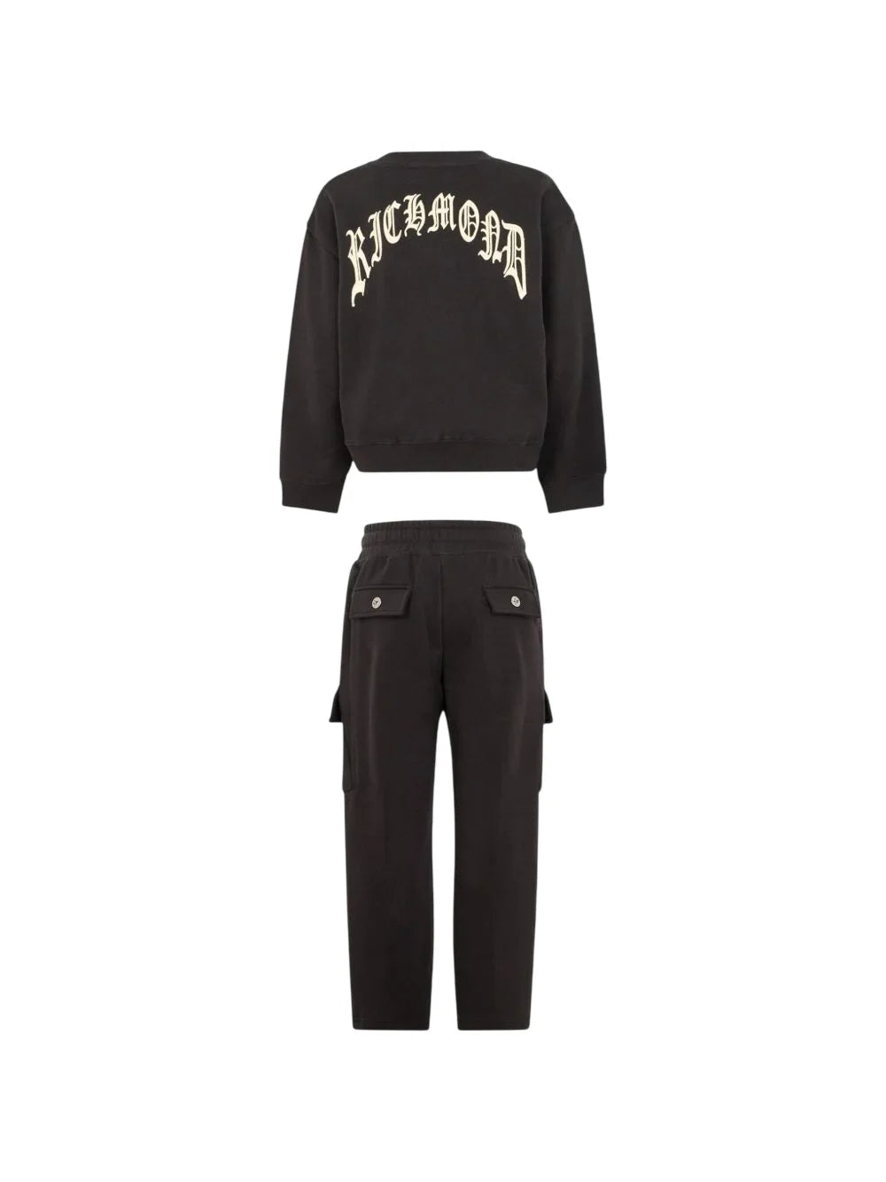 John Richmond completo bambino felpa pantaloni cargo Robbis nero