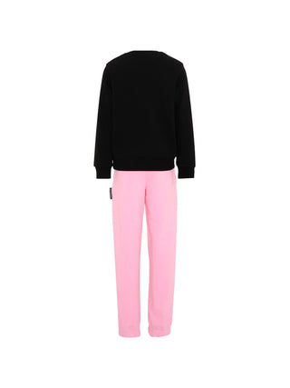 John Richmond tuta sportiva bambino felpa e pantaloni nero rosa RGA26019CF BLACK John RICHMOND