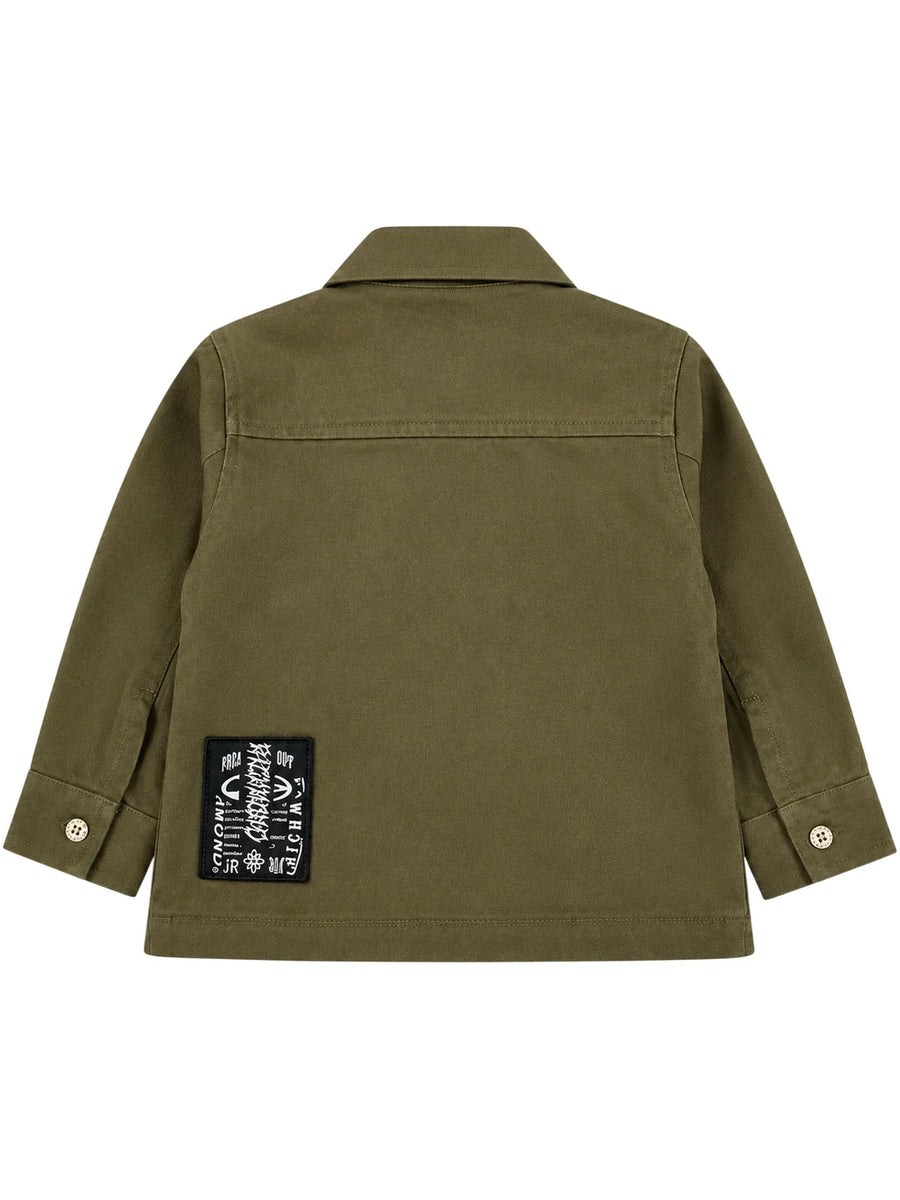 John Richmond camicia neonato con tasconi verde militare RIA26107CA GREEN MILITARY John RICHMOND