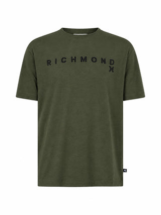 John Richmond T-shirt manica corta con logo Hiyer verde UMA26026TS GREY PEAT John RICHMOND 