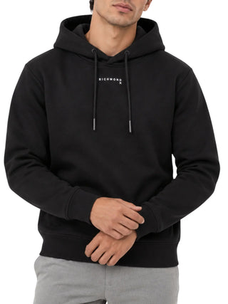John Richmond felpa con cappuccio uomo Kadam nero UMA26029FE BLACK John RICHMOND 