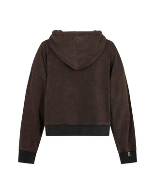 John Richmond felpa uomo con cappuccio effetto stonewashed marrone UMA26033FE COFFEE John RICHMOND