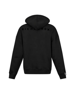 John Richmond felpa con cappuccio uomo con logo flock nero UMA26142FE BLACK John RICHMOND