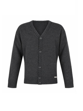 John Richmond cardigan uomo Planio misto lana e cashmere grigio UMA26165CD GREY DARK MELANGE John RICHMOND 