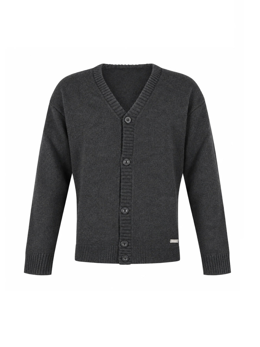 John Richmond cardigan uomo Planio misto lana e cashmere grigio UMA26165CD GREY DARK MELANGE John RICHMOND 