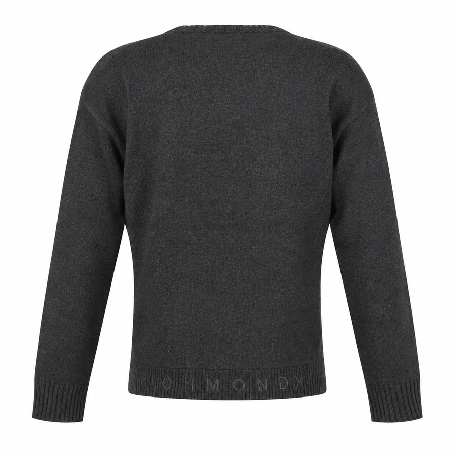 John Richmond cardigan uomo Planio misto lana e cashmere grigio UMA26165CD GREY DARK MELANGE John RICHMOND