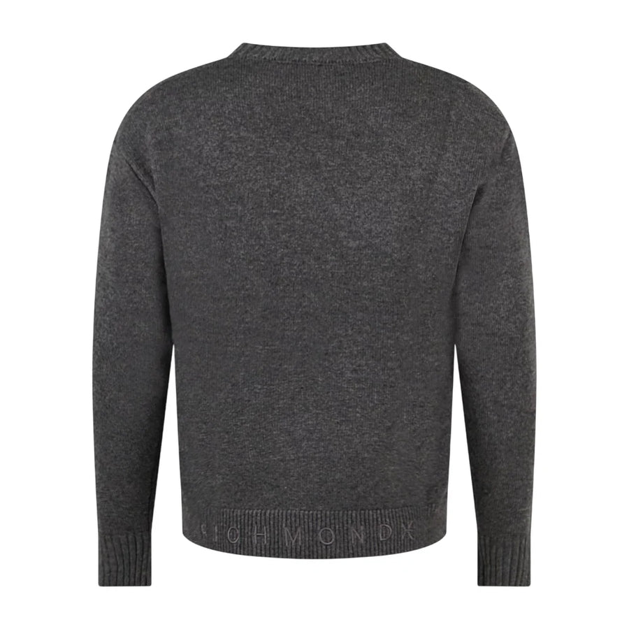 John Richmond maglia uomo misto lana e cashmere grigio UMA26181MA GREY DARK John RICHMOND