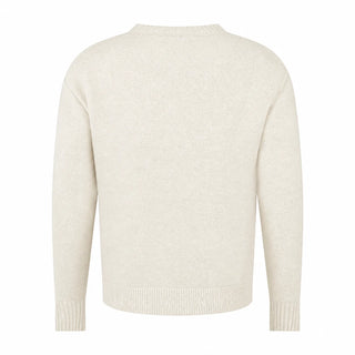 John Richmond maglia uomo misto lana e cashmere panna UMA26181MA WHITE EGRET John RICHMOND
