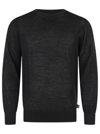 John Richmond maglia girocollo uomo in lana Merinos nero UMA26283MA BLACK John RICHMOND 