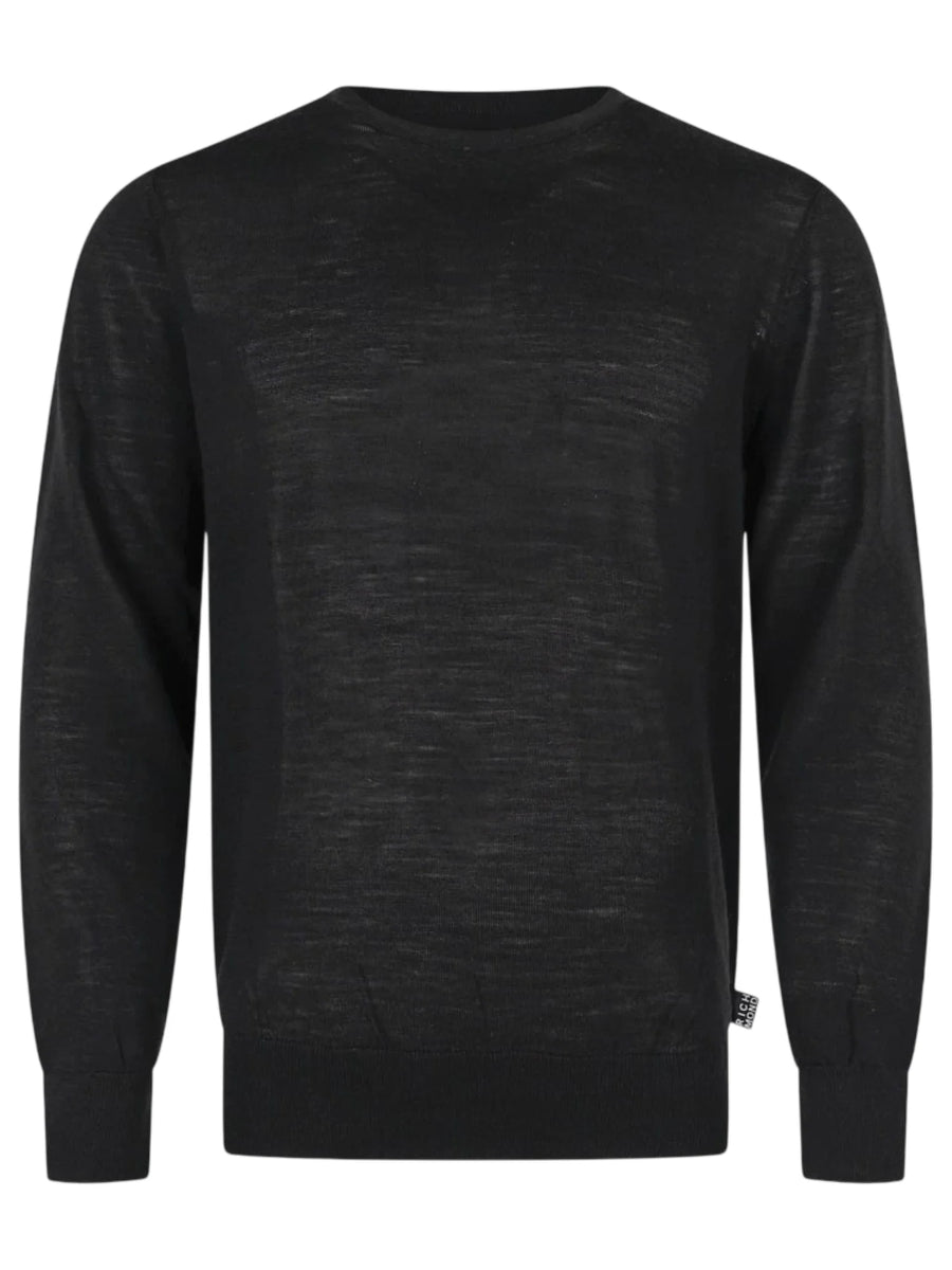 John Richmond maglia girocollo uomo in lana Merinos nero UMA26283MA BLACK John RICHMOND 