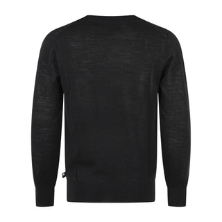 John Richmond maglia girocollo uomo in lana Merinos nero UMA26283MA BLACK John RICHMOND