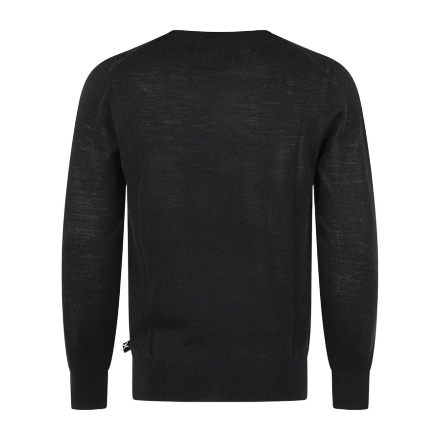 John Richmond maglia girocollo uomo in lana Merinos nero UMA26283MA BLACK John RICHMOND