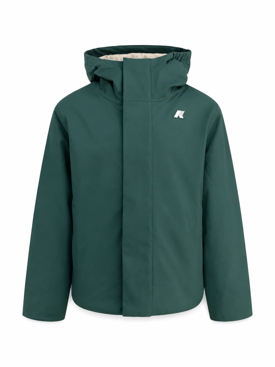 K-Way piumino bambino Jacko con cappuccio verde scuro