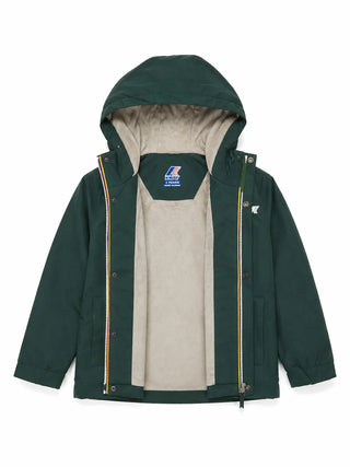 K-Way piumino bambino Jacko con cappuccio verde scuro K1128FW DAA K-WAY 